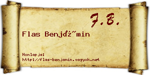 Flas Benjámin névjegykártya